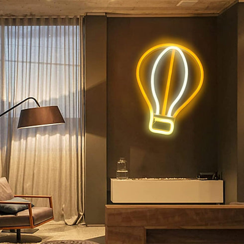 ENUOLI Hot Air Balloon Neon Signs,LED Balloon Neon Light for Wall Decor,Battery/USB Powered Balloon Sign Shaped