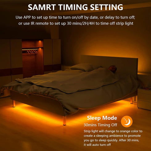 6 Counter, 9.8ft RGBW Under Cabinet Lighting Kit with App and Remote Control PCS LED Strip Lights for Kitchen Cabinet