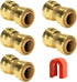 QuickFitting 1/2 Inch Push to Connect Coupling, Patented Design for Superior Sealing, 5-Pack Brass Fittings