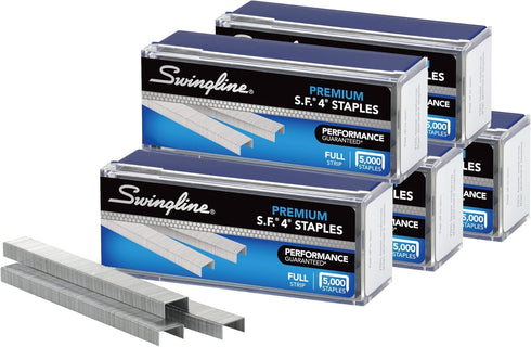 Swingline Staples, S.F. 4, Premium, 1/4" Length, 5000/Box, 5 Pack (35481), Silver