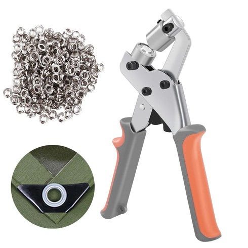 Grommet Tool Kit, 3/8 inch Handheld Metal Eyelet Pliers Hole Punch Tool for Leather, Tarpaulins, Paper Bags with 300Pcs