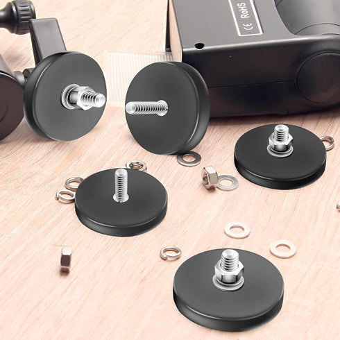 12Pack M6 AHIER Rubber Coated Magnets, Neodymium Magnet Base with Threaded Studs, Non-Slip Strong Mounting Stud Magnet