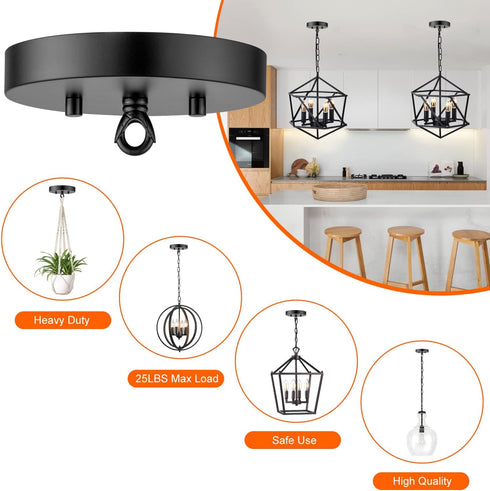 6 inch Qc Ceiling Light Cover Plate, Canopy Kit for Chandelier and Pendant Light, Light Fixture Cover Plate