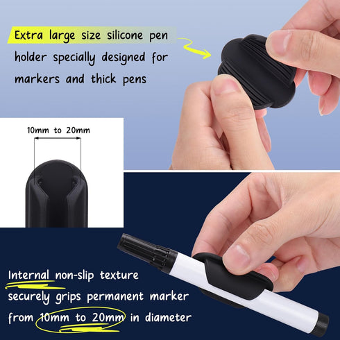 AIERSA Large Silicone Marker Holder for White Board, Dry Erase Adhesive Marker Holder, Marker Holder for Classroom