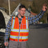 SKSAFETY Class 2 High Visibility Safety Vest with 10 Pockets, Zipper, Reflective Strips for Men & Women (Orange, M)
