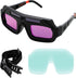 Auto Darkening Welding Goggles - Solar Powered True Color Anti-Glare Safety Glasses for TIG MIG MMA Plasma Welding