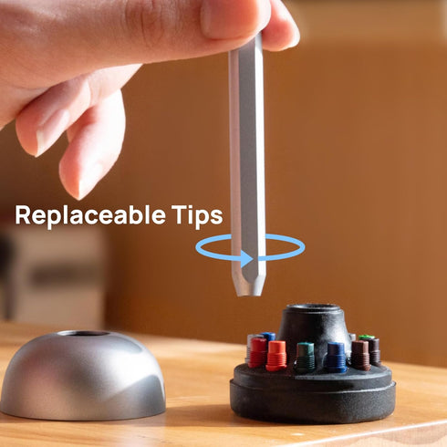 HOZO NeoStand Pencil Holder - Stylish Desk Organizer with 12 Replaceable Nibs & Eraser Base, Functional Accessory