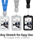 Phomo Self Retractable ID Badge Holders with Carabiner Clip, Heavy-Duty Vertical Style ID Card Holder, Black