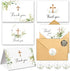 50 Thank You Cards with Envelopes, 5 Watercolor Greenery Cross Designs 4