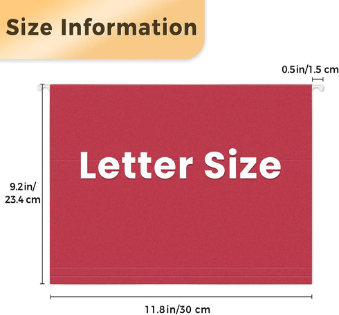 SUNEE Hanging File Folders, 6 Pack Letter Size with 1/5-Cut Tabs for Home and Office Organization
