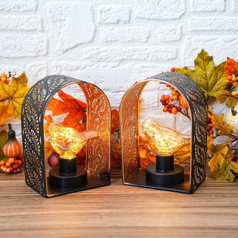 Set 2 Bulb 6-Hour 7" JHY DESIGN of Bird Wall Lamps Battery Operated Fairy Lights with Timer H Wall Sconces Table Lamp