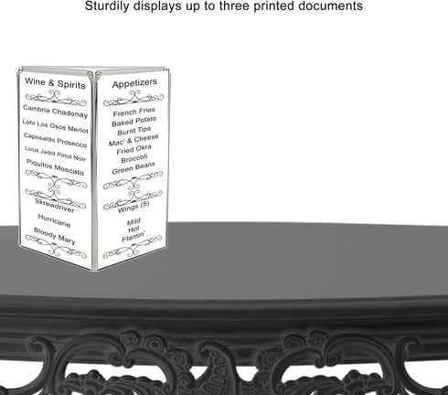 Marketing Holders 3 5 7 Inch Sided Sign Holder Multi Panel Menu Ad Display Frame Each Side Holds x Flier Table Tent
