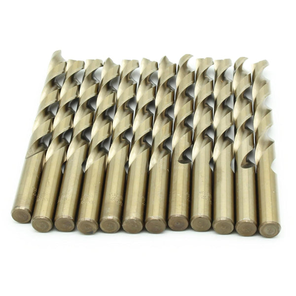 TEMO 12 pc 13/32 Inch Cobalt 135 Degree Jobber Length Twist Drill Bit, 5.25 Inch Length