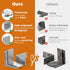 16 3"x3" 90 Pcs L Brackets Heavy Duty, Galvanized Corner Brace for Wood, Angle Iron with Recessed Holes, Degree Angle