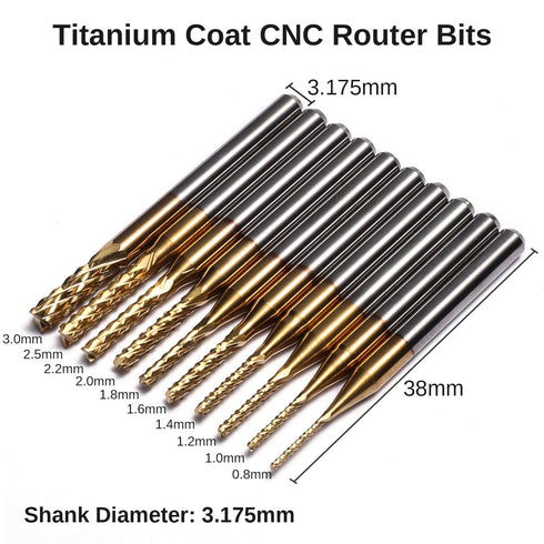 Genmitsu 40pcs End Mills CNC Router Bits, 1/8" Shank CNC Cutter Milling Carving Bit Set, MC40A