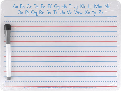 Pacon Handwriting Whiteboard Dry Erase Set, 2-Sided, Ruled/Plain, with Marker/Eraser, 9" x 12"