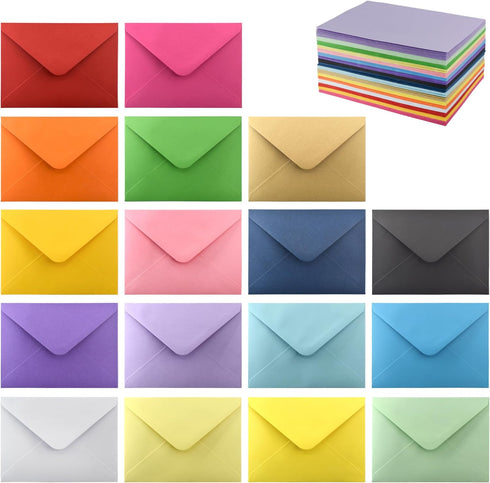 VANRA 170 Pack A7 Colorful Self Seal Envelopes for 5x7 Greeting Cards, Wedding Invitations, Photos, Graduation (17
