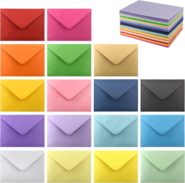 VANRA 170 Pack A7 Colorful Self Seal Envelopes for 5x7 Greeting Cards, Wedding Invitations, Photos, Graduation (17