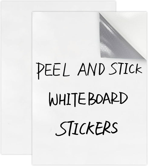 Dry Erase Board Sticker 8.3'' x 11.7'' 2PK, Stain Proof Whiteboard Stickers for Wall, Desk, Refrigerator, Classroom