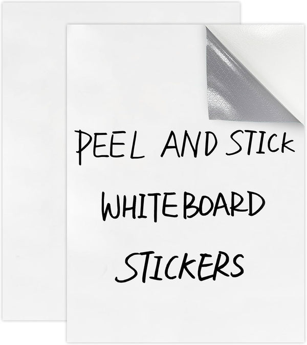 Dry Erase Board Sticker 8.3'' x 11.7'' 2PK, Stain Proof Whiteboard Stickers for Wall, Desk, Refrigerator, Classroom