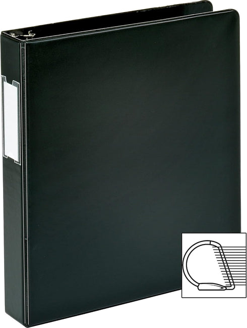 Business Source 33125 Slanted D-Ring Binder w/LBL HLD, 1-1/2-Inch , Black by Business Source