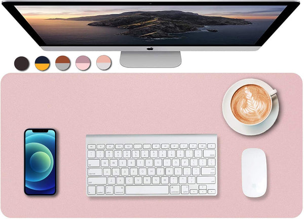 Dual Sided PU Leather Desk Pad, Non-Slip Laptop Desk Mat, Waterproof Writing Pad for Office and Home