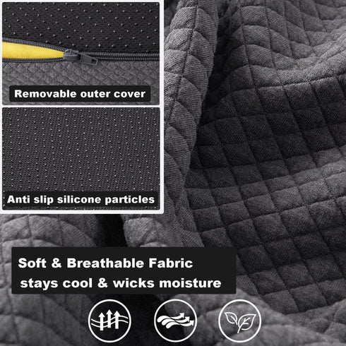 Generic Lumbar Support Pillow, Ergonomic Design Orthopedic Backrest for Back Pain Relief Memory Foam Back Support