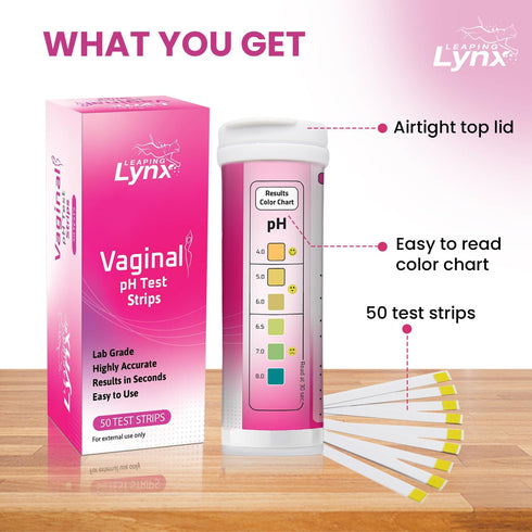 50 Count 4.0-8.0 Vaginal pH Test Strips for Women | BV, Yeast & UTI Risk Screening | pH Range | Easy Home Feminine Care