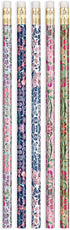 Galison Liberty Tanjore Gardens Pencil Set from Features 10#2 Wooden Pencils with Printed Floral Designs on Each, Stylish Pencils, Makes a Great Gift by Galison