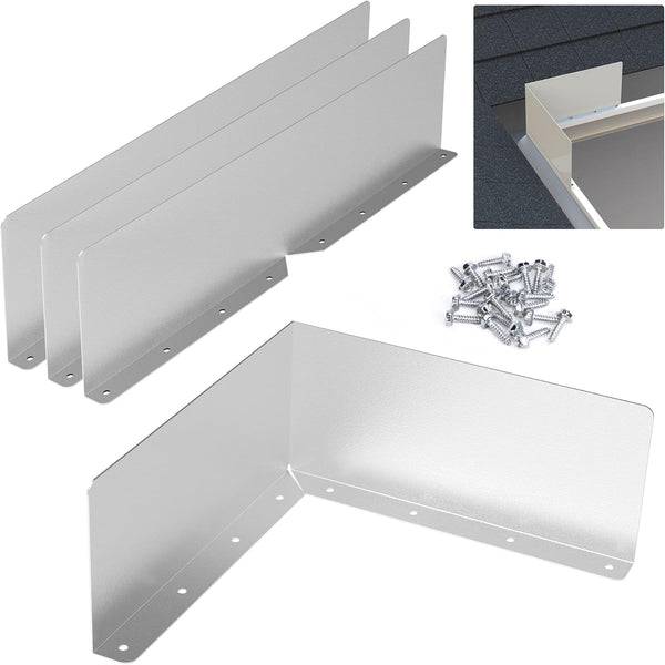 4 Pcs Gutter Valley Splash Guards, Rain Gutter Valley Roofing Gutter Guards for House Shingle Roofs