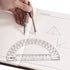 EBOOT Student Geometry Math Set, Drawing Compass and 6 Inch Clear Swing Arm Protractors, Classic Argent Protractor