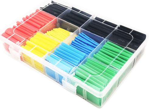 Long Leaf 530 pcs Heat Shrink Tubing Kit, Waterproof Tubes Wire Wrap, Self-Solder Wire Connectors with Storage Case
