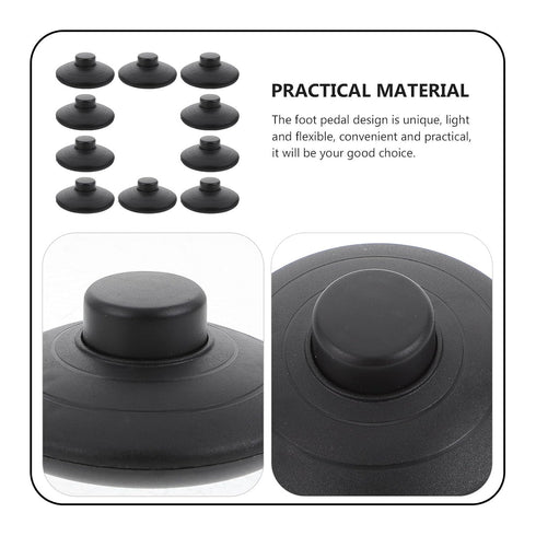 10pcs Veemoon Black Foot Pedal Switch Replacement for Floor Lamp Power Cord Inline Step Light Control Self-Locking Push