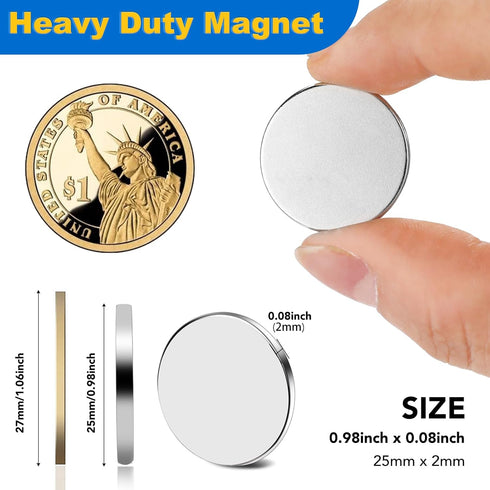 LOVIMAG Neodymium Fridge Magnets, 25x2mm Waterproof Rare Earth Magnets, 20 Pack for Craft and DIY