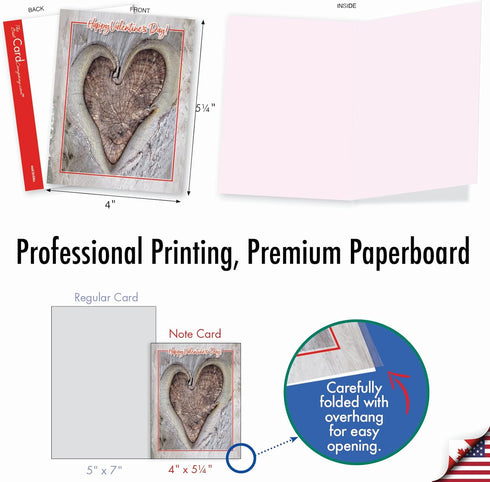 The Best Card Company - 10 Boxed Valentine Note Cards with Envelopes, Heartscapes