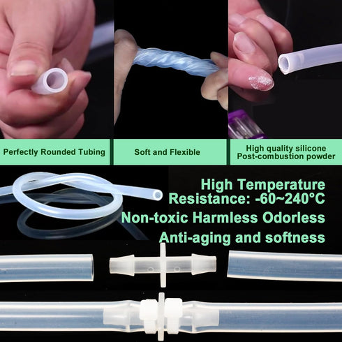 ZHANXUBIO (1/16"x1/8"-1.6x3.2mm, 16 Silicon Tubing,Food Grade Silicon Tubing,aquarium tubing,drip irrigation