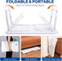 Height Adjustable Laptop Desk for Bed, Foldable Portable Bed Table with USB, Storage Drawer, Cup Holder, White