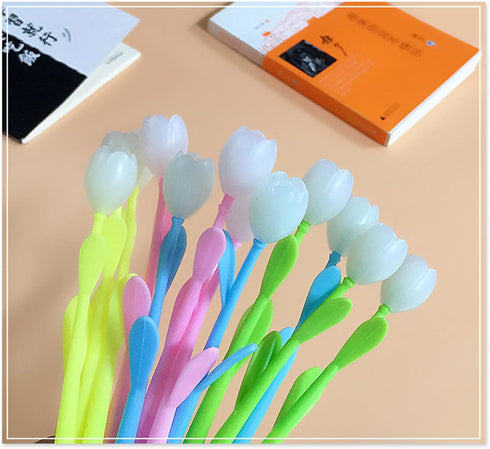 YYaaloa 32pcs Color Changing Tulip Flower Gel Ink Pens, Novelty Bulk for Birthday Party, School, Office Gifts (Tulip