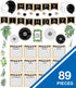 Schoolgirl Style Simply Boho 89-Piece Happy Birthday Bulletin Board Set with 12-Month Signs, Poms, and Cutouts