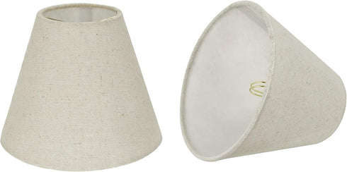 Aspen Creative 32038-2A, Empire Clip-On Chandelier Lamp Shade, Oatmeal, 3" Top x 6" Bottom