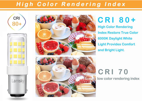 BA15D LED Double Contact Bayonet Base Sewing Machine Bulb, AC110-130V, T3/T4/C7/S6, 4W Daylight 6000K, 2-Pack