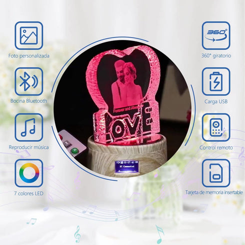 2D Crystal Sleep Light, Personalized Gift with Custom Photo, Night Light Gifts USB Low Power Lamp for Birthday