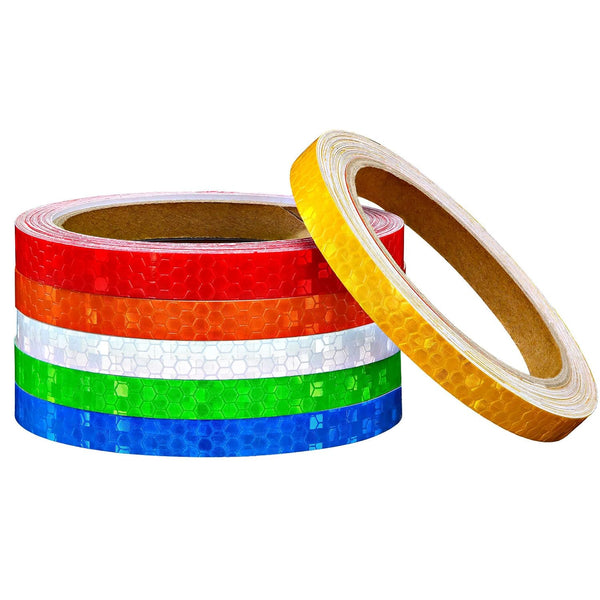 Zonon Adhesive Tapes, 6 Rolls Reflective Tapes - 6 Colors Night Safety Sticker, Silver, Blue, Red, Yellow, Orange,