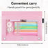 SKYDUE Pencil Pouch for 3 Ring Binder, Clear Window Pencil Case with Smooth Zipper for Girls Boys, Pink & Purple