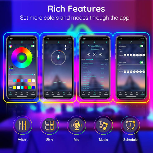 FBZ 20Ft IP65 Led Rope Lights, Flexible Neon Lights Control with App/Remote, Multiple Modes, Outdoor RGB Waterproof