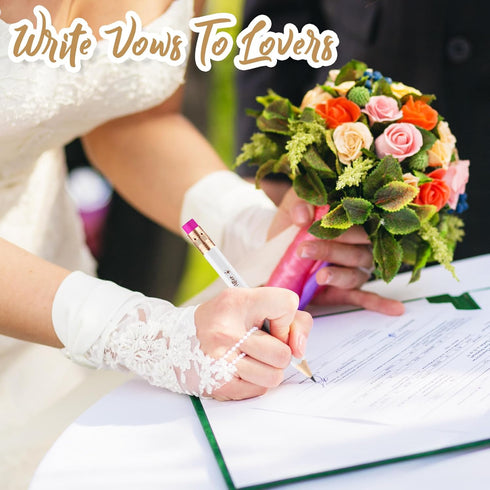 Crtiin 50 Pcs Wedding Pencils for Bridal Shower Games, Mini Golf Pencils with Eraser, 4 Inch