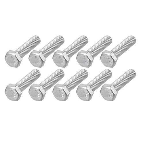 Hex Bolts (M5-0.8x20mm) 20Pcs, Fully Threaded Coarse Hex Head Screw Bolt Machine Screws - 304 Stainless Steel, Silver