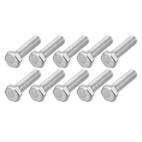 Hex Bolts (M5-0.8x20mm) 20Pcs, Fully Threaded Coarse Hex Head Screw Bolt Machine Screws - 304 Stainless Steel, Silver