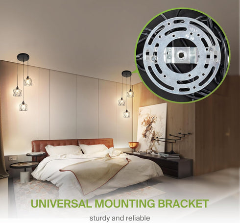 3xE26 120V ASD Black Pendant Light Fixture - ETL Modern Pendant Lights Kitchen Island, Industrial Hallway, Living Room