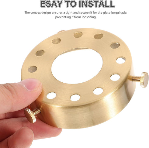 Angoily Copper Bracket Lampshade Cover Ring for Reverse Glass Fixtures Light Fixture Collar Ring for Easy Installation
